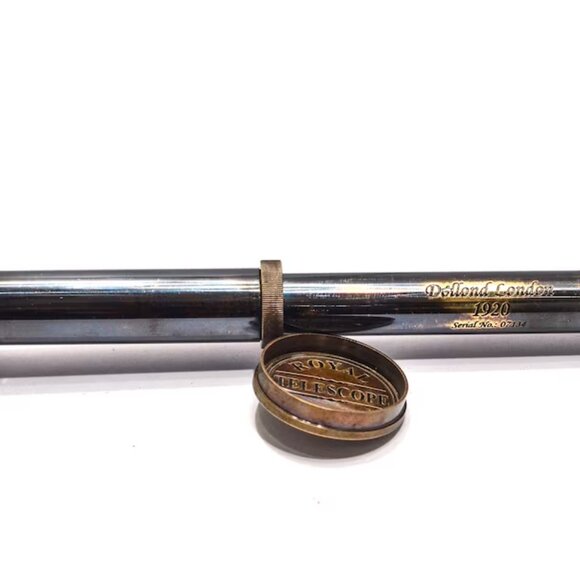 16" Brass Telescope with Leather Cover Pirate Spyglass Custom Gift for Christmas - Picture 5 of 6